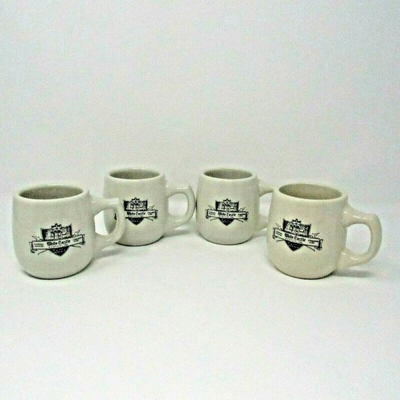 White Castle Other - 4 White Castle 7oz Ceramic Cappuccino Mocha Cups